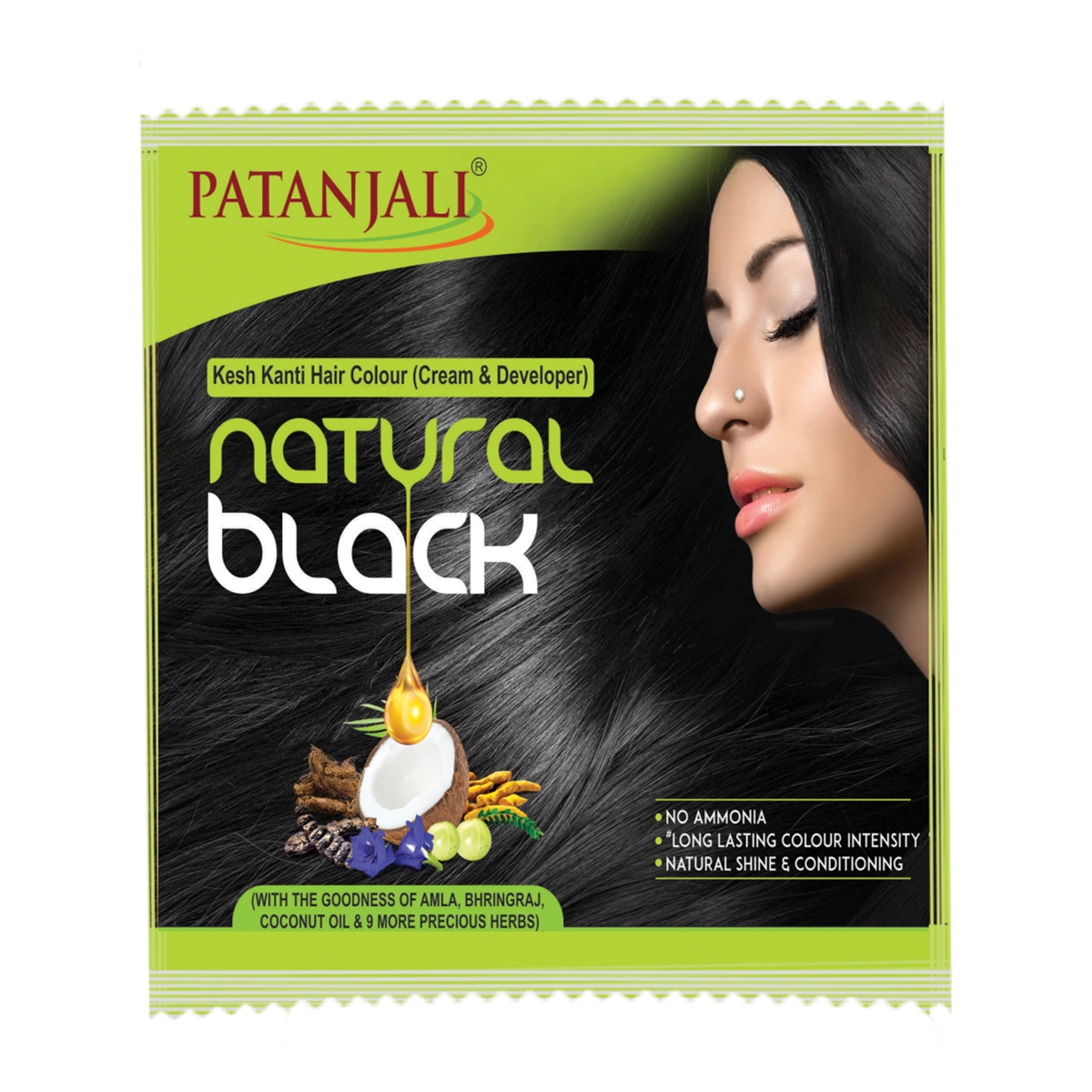 Patanjali Kesh Kanti Hair Colour (Cream & Developer)-Natural Black