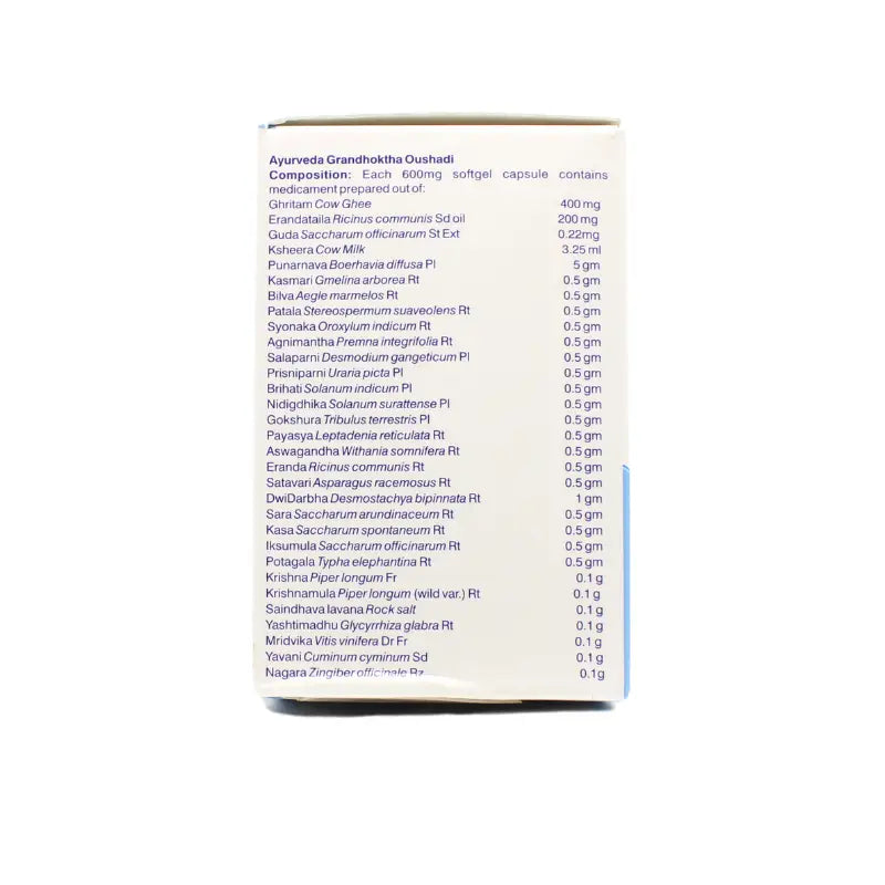Sahasrayogam Sukumaraghritam Saptavarti Capsules (600Mg)