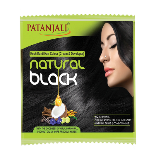Patanjali Kesh Kanti Hair Colour (Cream & Developer)-Natural Black