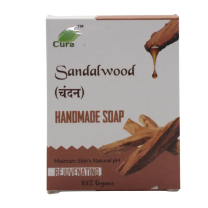 Cura Ayurvedic Sandal Wood Handmade Soap - 125 Gm