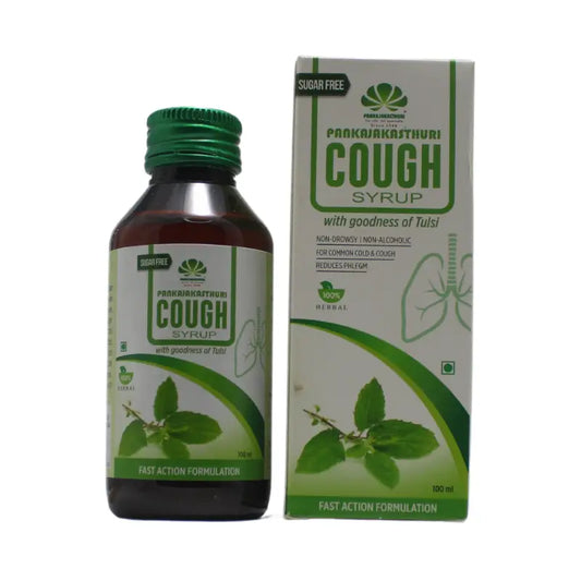 Pankajakasthuri Cough Syrup (Sugar Free) With Tulasi