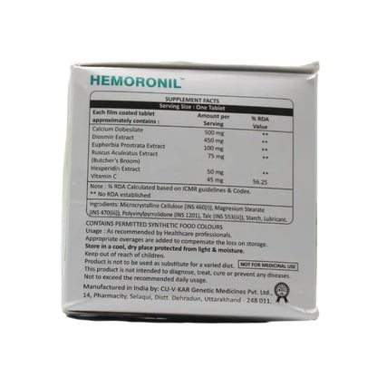 Biotics Lab Hemoronil Tablets