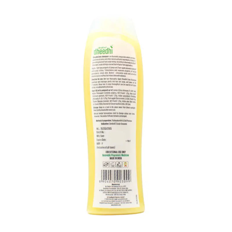 Dhathri Ayurveda Dheedhi Lime Shampoo